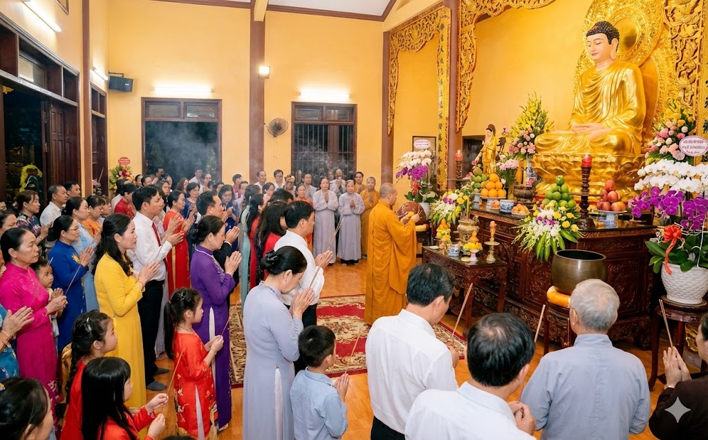 dâng hương lễ Phật ngày xuân