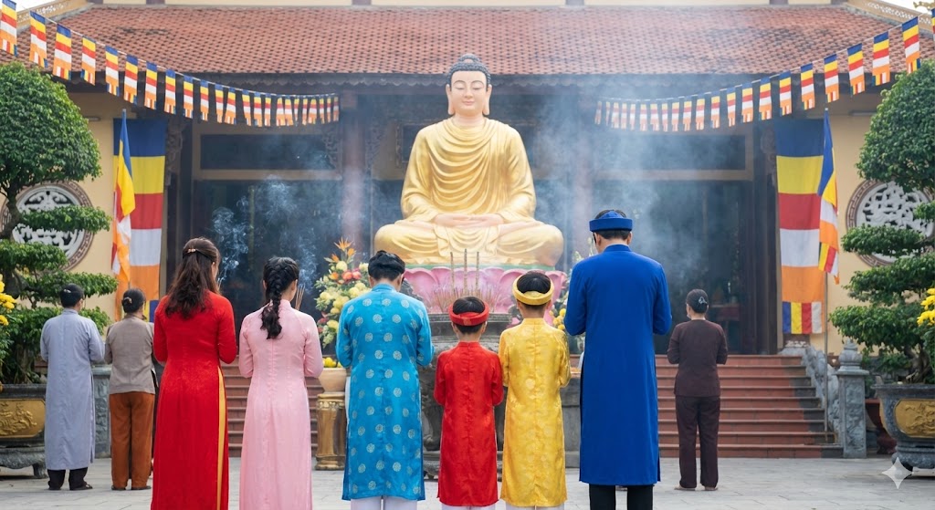đi chùa lễ Phật miền Tây ngày tết