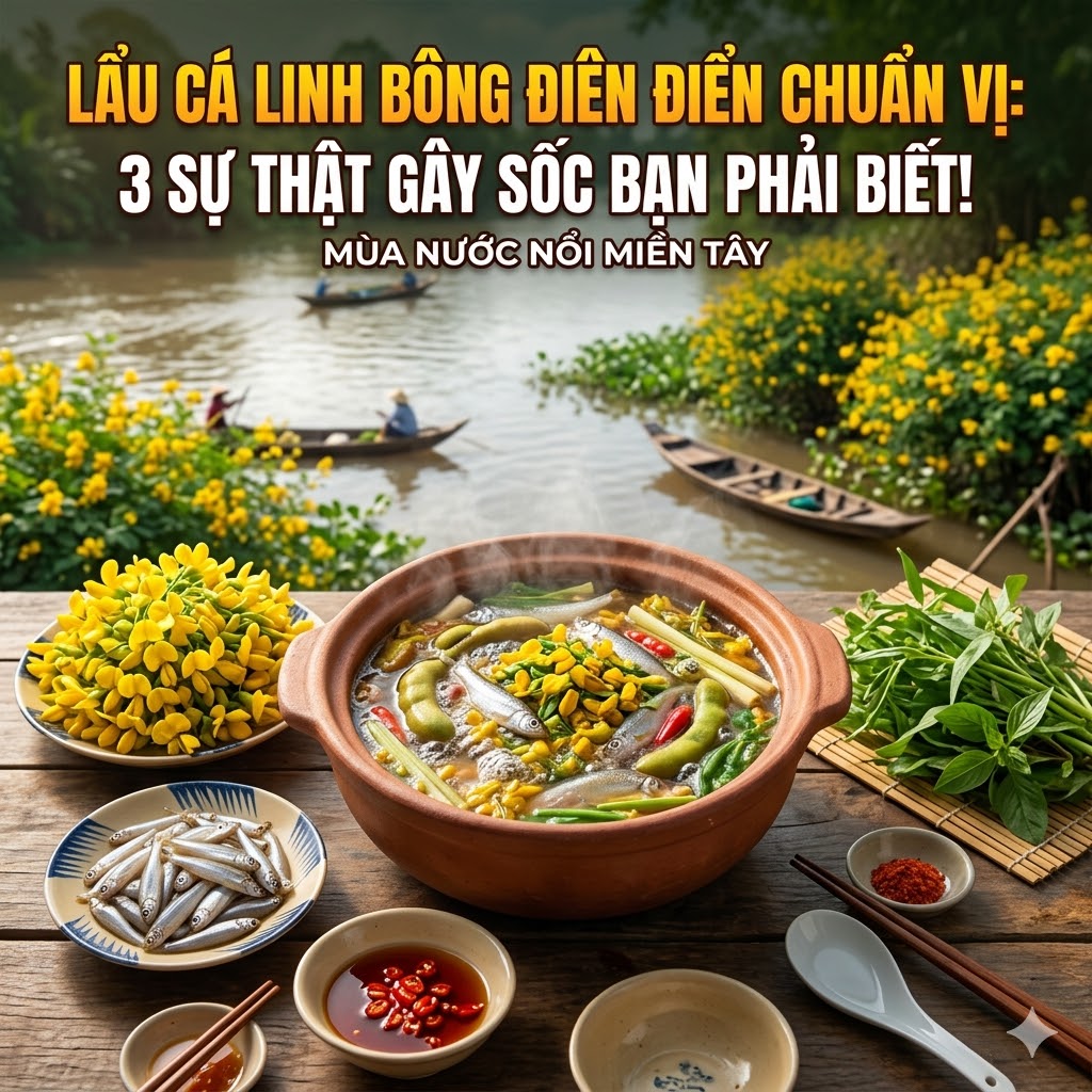 lẩu cá linh bông điên điển