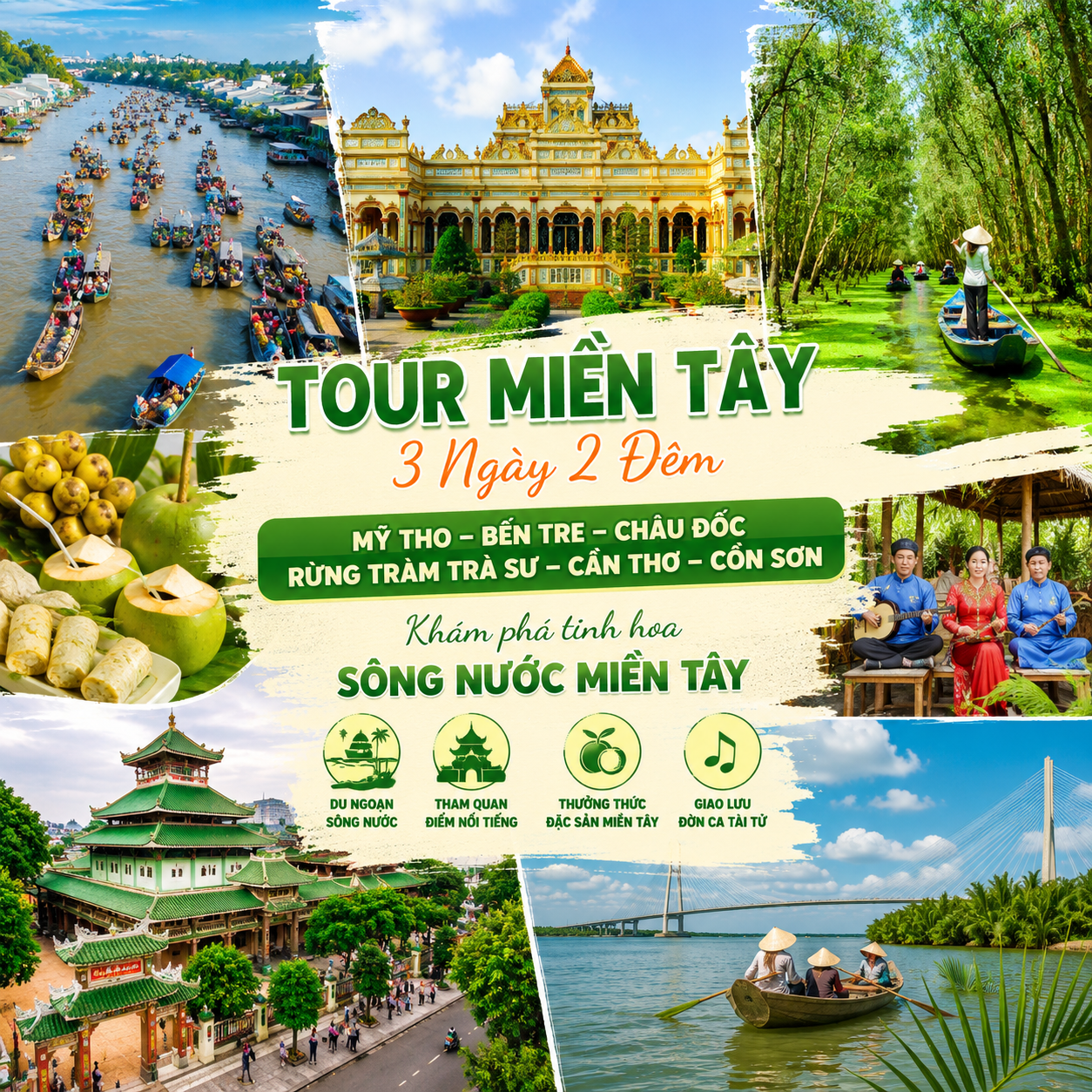 tour miền tây 3 ngày 2 đêm tuyến châu đốc cồn sơn