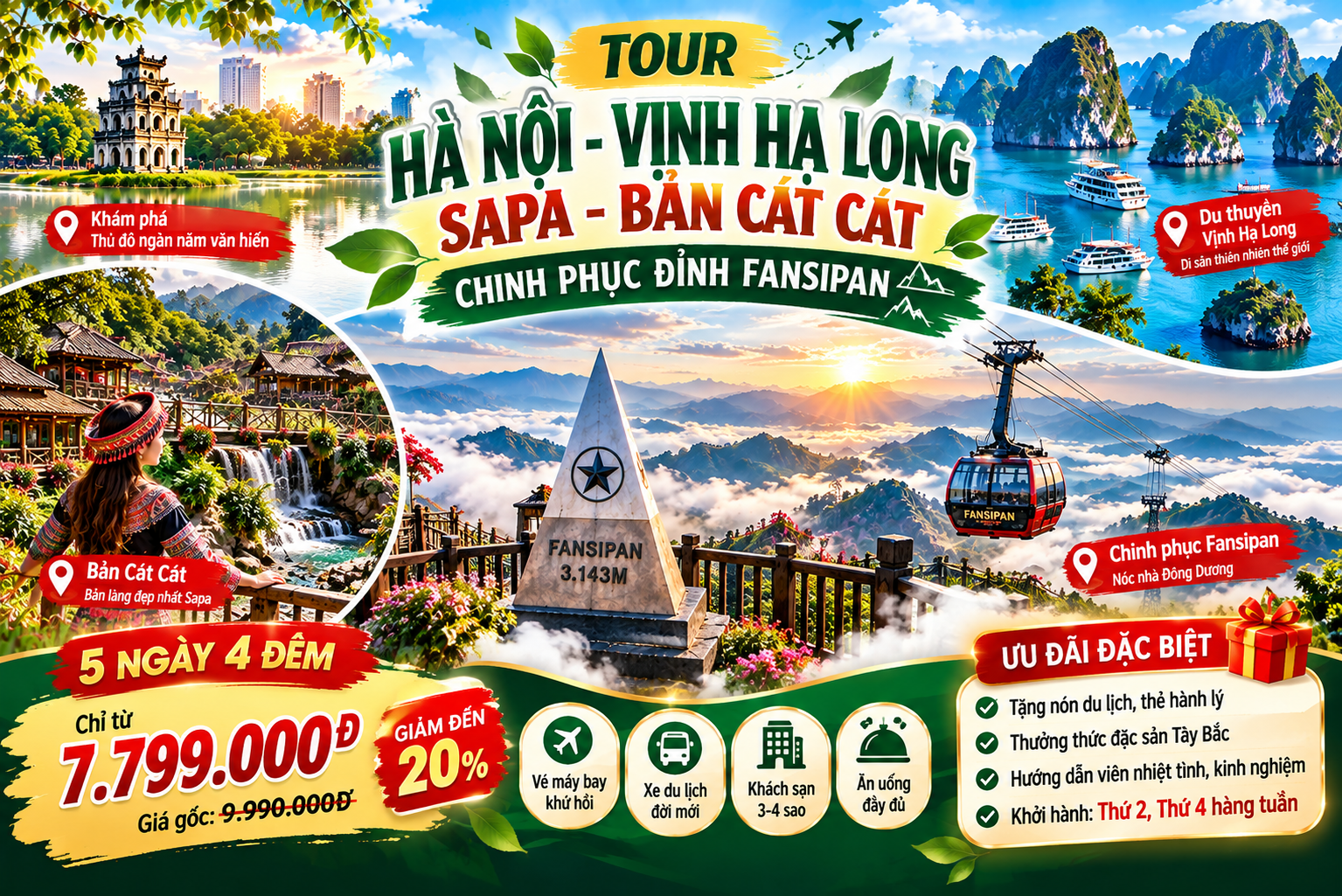 Hà Nội – Sapa – Bản Cát Cát – Fansipan – Hạ Long 5N4Đ