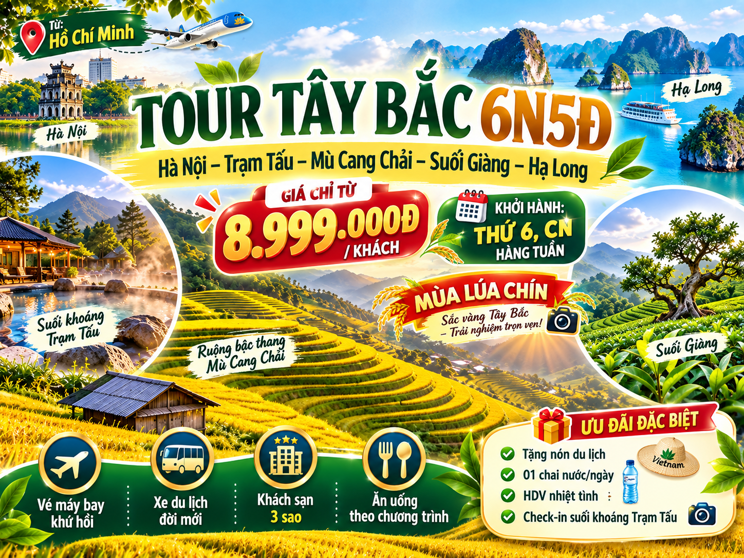 Hà Nội – Mù Cang Chải – Trạm Tấu – Suối Giàng – Hạ Long 6N5Đ